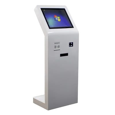 На полу стоящий сенсорный экран Киоск 21,5 дюйма с читателем карты IC QR-код сканер