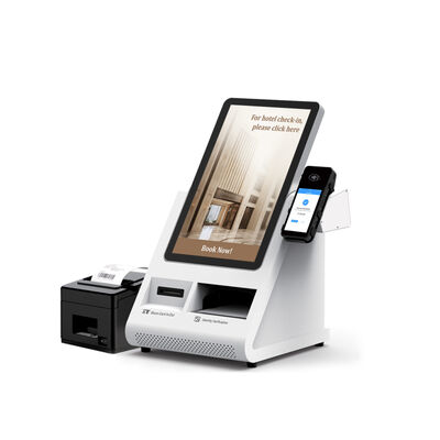 Android POS киоск саморегистрации с сканером паспортов и диспенсером карт для отелей