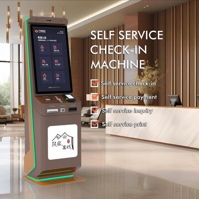 Киоск самообслуживания для регистрации в отеле с оплатой по QR-коду и сенсорным экраном для напольной установки