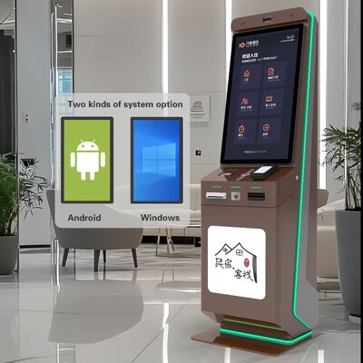Киоск самообслуживания для регистрации в отеле с оплатой по QR-коду и сенсорным экраном для напольной установки