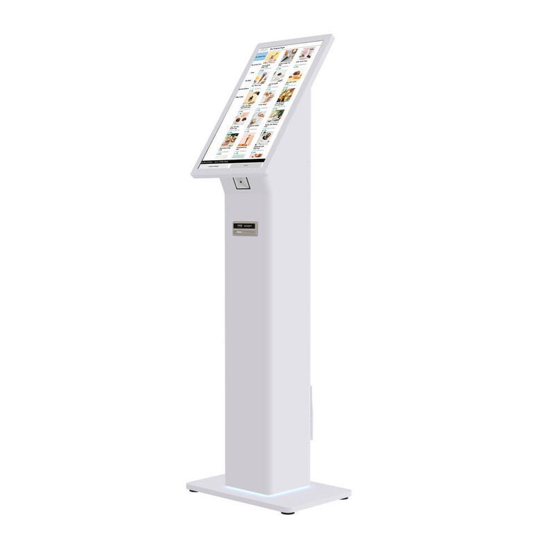 Queuing Kiosk Equipped With QR code ID Card Reader Supporting Customer Check In
